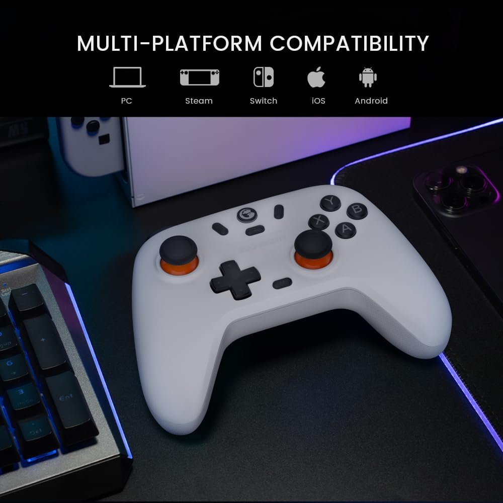 GameSir Nova Lite Wireless Controller – 2.4G & Bluetooth Gamepad for Windows PC, iPhone, Android, Switch & Steam Deck – Hall Effect Triggers, Turbo Function, Rumble Vibration (Black)