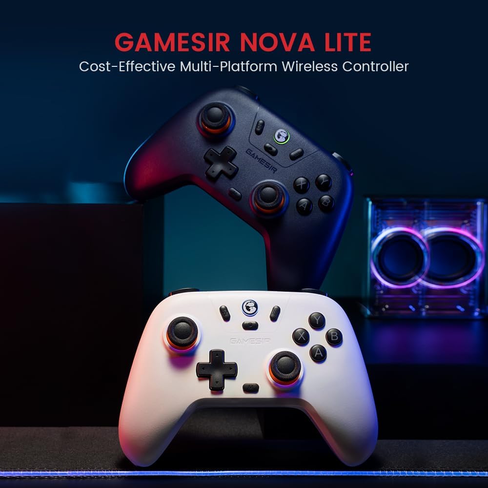 GameSir Nova Lite Wireless Controller – 2.4G & Bluetooth Gamepad for Windows PC, iPhone, Android, Switch & Steam Deck – Hall Effect Triggers, Turbo Function, Rumble Vibration (Black)