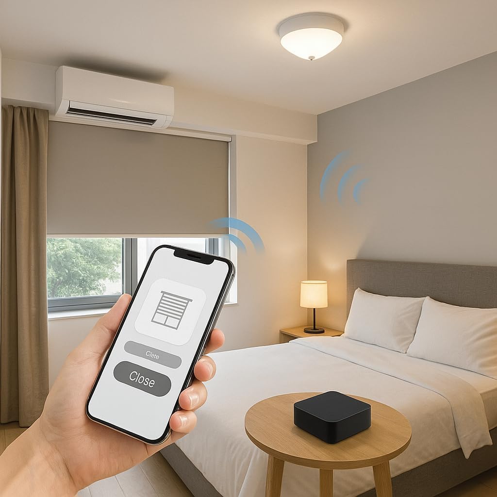 Wi-Fi Universal IR/RF Remote Hub 433.92 MHz, Smart Life Tuya App Remote Control Hub, Works with Alexa Google 2.4 GHz Wi-Fi, USB-C Powered Smart Home Center for TV AC and Blinds