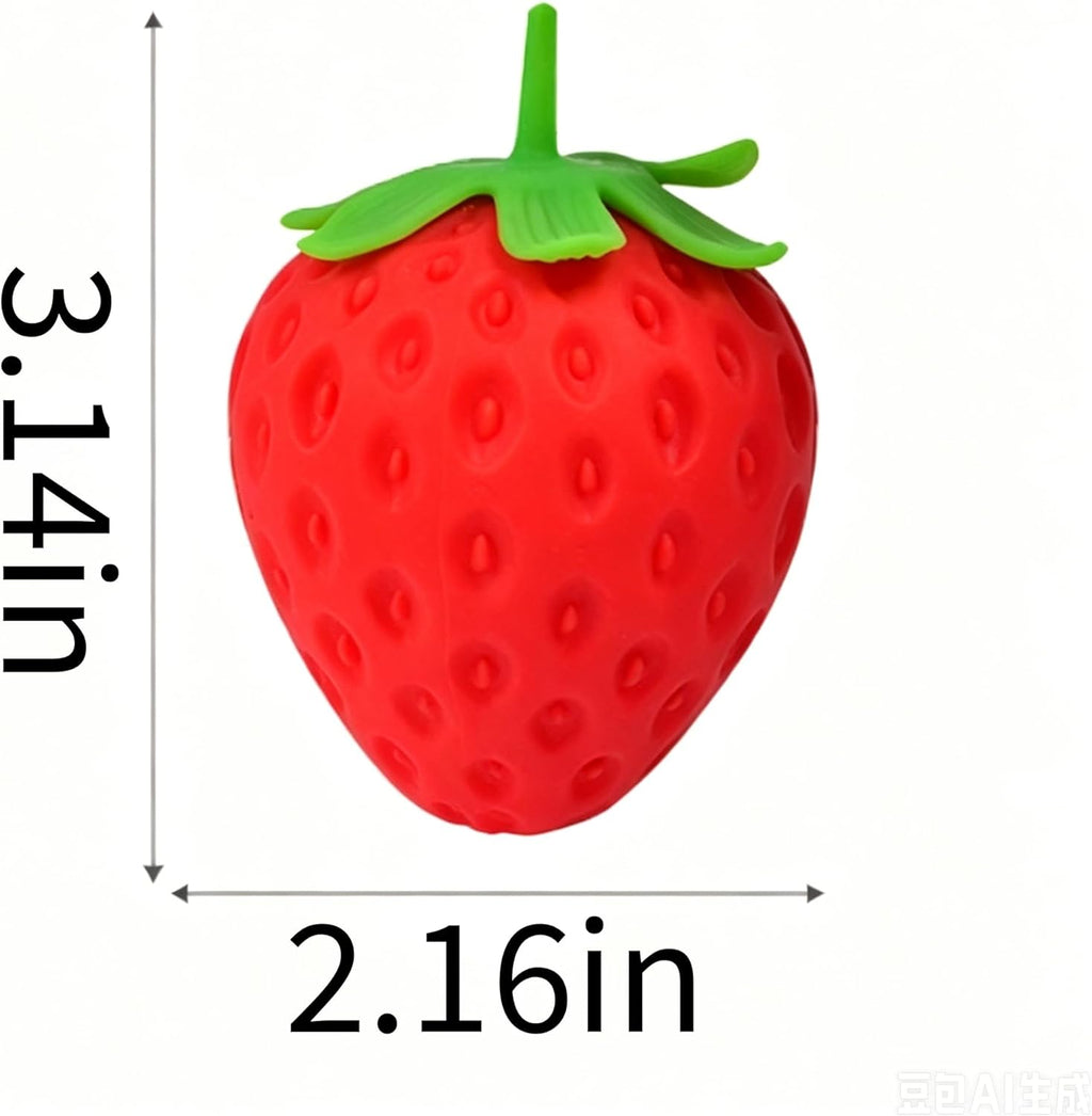 Realistic Strawberry Squeezable Toy, Slow Rise Fruit Ball for Adults, Party Favor Stress Relief & Pressure Release Toy