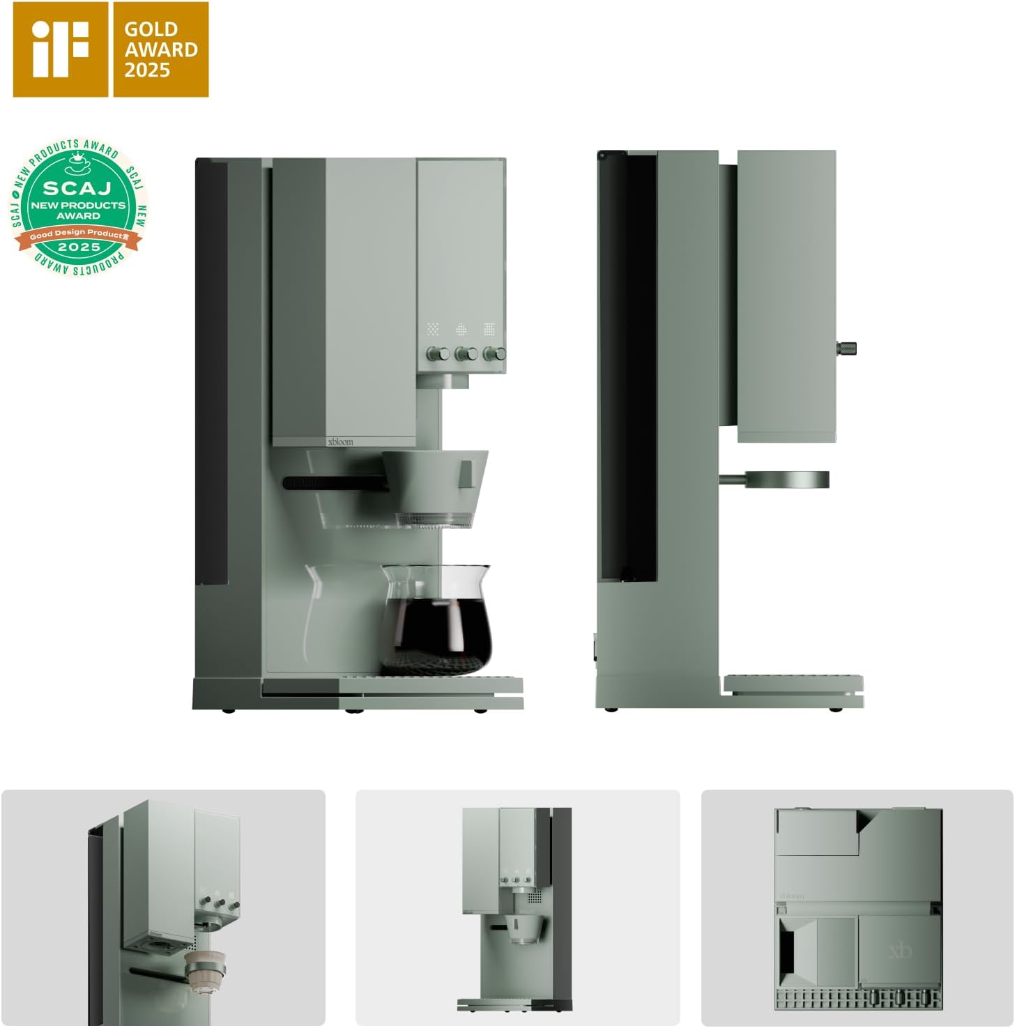 xBloom Studio - The Ultimate Coffee Machine - Drip Coffee Maker with Built-in Grinder, Scale, and 3 Levels of Automation, Sage Green