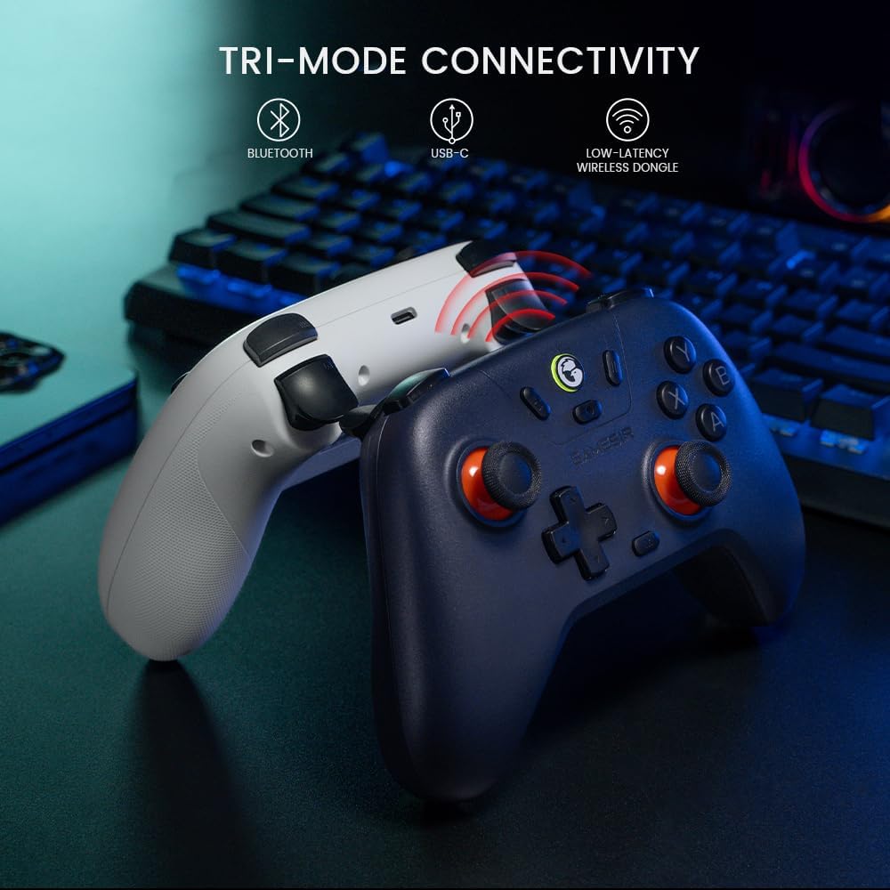 GameSir Nova Lite Wireless Controller – 2.4G & Bluetooth Gamepad for Windows PC, iPhone, Android, Switch & Steam Deck – Hall Effect Triggers, Turbo Function, Rumble Vibration (Black)