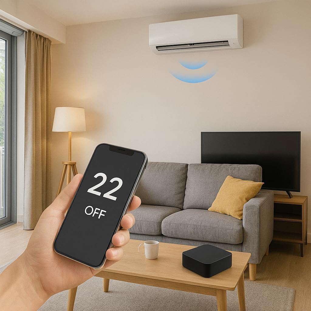 Wi-Fi Universal IR/RF Remote Hub 433.92 MHz, Smart Life Tuya App Remote Control Hub, Works with Alexa Google 2.4 GHz Wi-Fi, USB-C Powered Smart Home Center for TV AC and Blinds