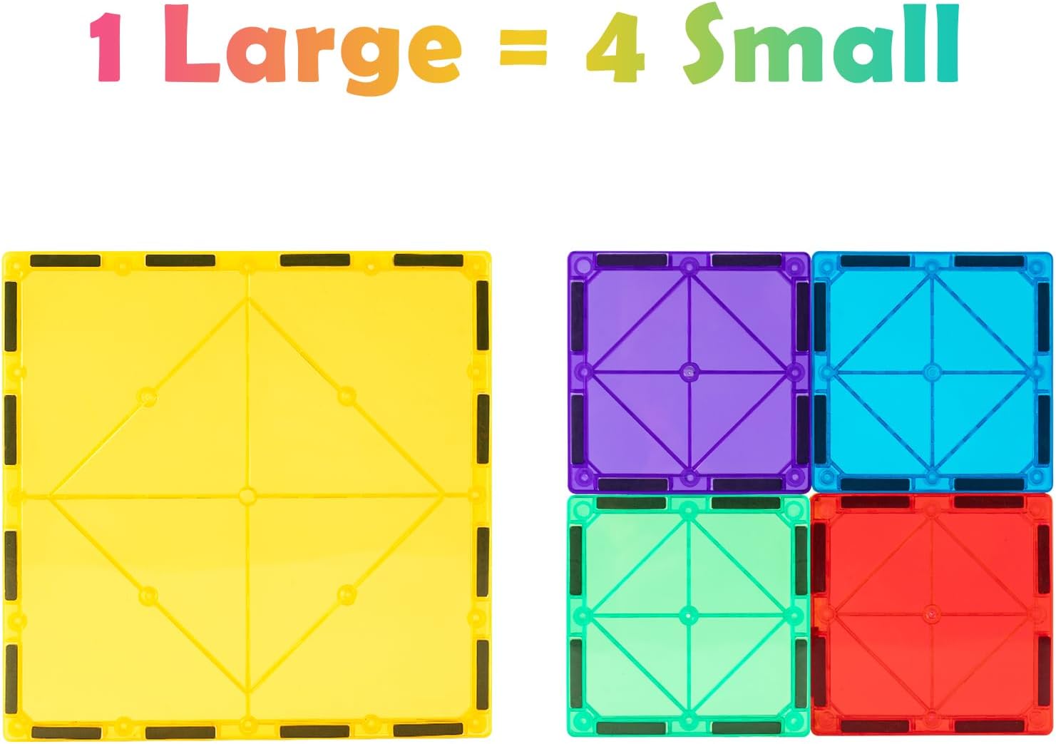 Gemmicc Magnetic Tiles Building Blocks, Magnet Toys for Kids, STEM Approved Educational Toys,3D Magnet Puzzles Stacking Blocks for Boys Girls,63 PCS Classic Set