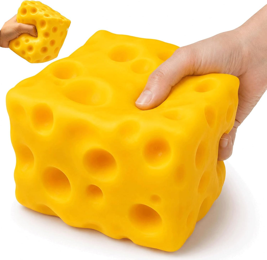 Big Cheese Squishy Cheese Stress Ball, Big Fidgets Sensory for Adults, Simulation Cheese, Food Shape for Anxiety Relief