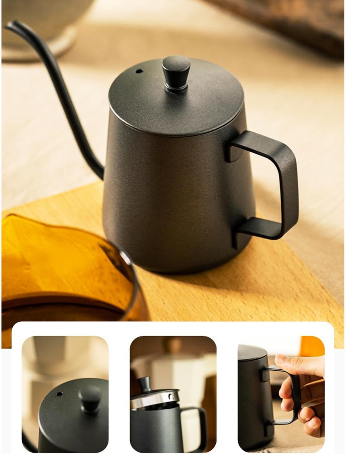 HJB VISSO Coffee Maker Set, 10 Pack V60 Pour Over Drip Coffee Set, Coffee Serving Sets, Travel Coffee Kit with Coffee Grinder, Server, Kettle, Filter, Scale & Glass Drip Funnle, Set-All in Gift Bag