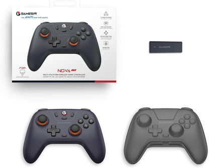 GameSir Nova Lite Wireless Controller – 2.4G &amp; Bluetooth Gamepad for Windows PC, iPhone, Android, Switch &amp; Steam Deck – Hall Effect Triggers, Turbo Function, Rumble Vibration (Black)