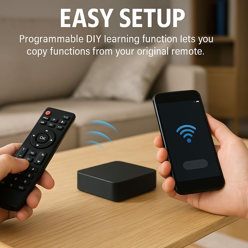 Wi-Fi Universal IR/RF Remote Hub 433.92 MHz, Smart Life Tuya App Remote Control Hub, Works with Alexa Google 2.4 GHz Wi-Fi, USB-C Powered Smart Home Center for TV AC and Blinds