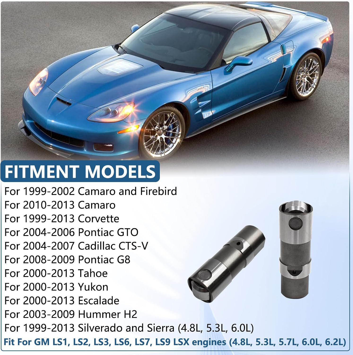 LS7 Lifters Set of 16 with Guide Trays Fit for LS1 LS2 LS3 LS6 LQ4 LQ9 LY5 LY6 LM7 4.8 5.3 5.7 6.0 6.2 Replace 12499225 17122490