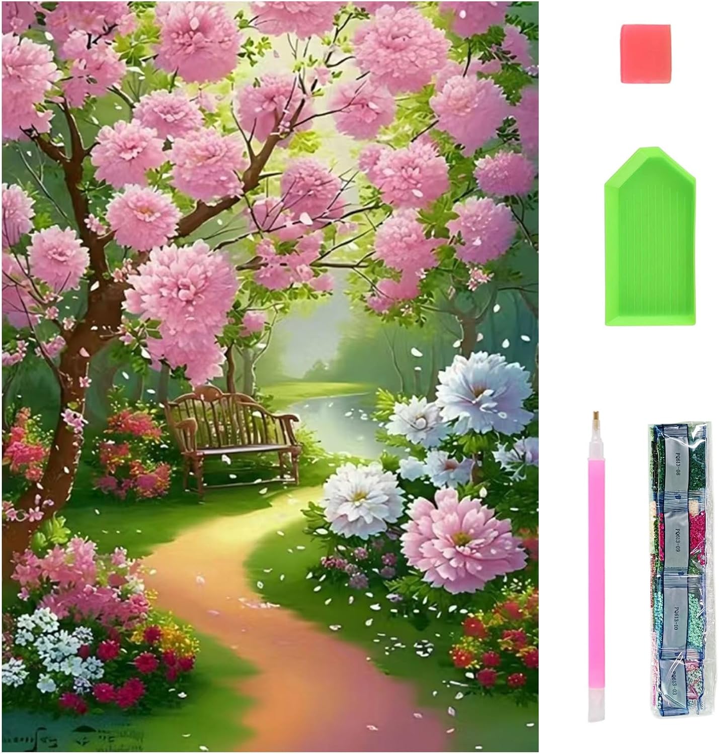 5D Diamond Painting Kit Full Drill - Flower, Diamonds Art Kits with New Upgrade Tool, DIY Diamond Art Kits for Gifts(11.8x15.7 inch)