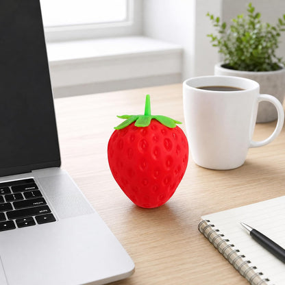 Realistic Strawberry Squeezable Toy, Slow Rise Fruit Ball for Adults, Party Favor Stress Relief &amp; Pressure Release Toy