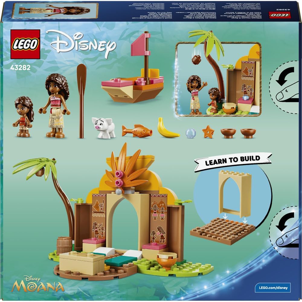 LEGO Disney Village House & Boat 43282 | Building Toy, 2 Mini Dolls & Pua Animal Figure, Play Set, Gift for 4+ Year Old Girls & Boys, 85 Pieces