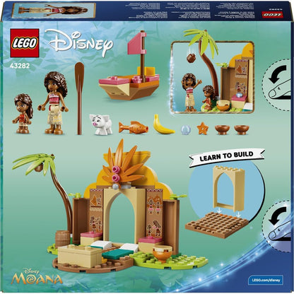 LEGO Disney Village House &amp; Boat 43282 | Building Toy, 2 Mini Dolls &amp; Pua Animal Figure, Play Set, Gift for 4+ Year Old Girls &amp; Boys, 85 Pieces