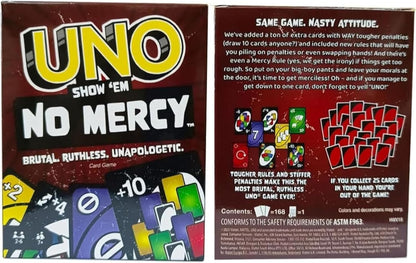 ALMEKAQUZ UNO No Mercy, 168 Cards, Family Game Night, Ages 6+