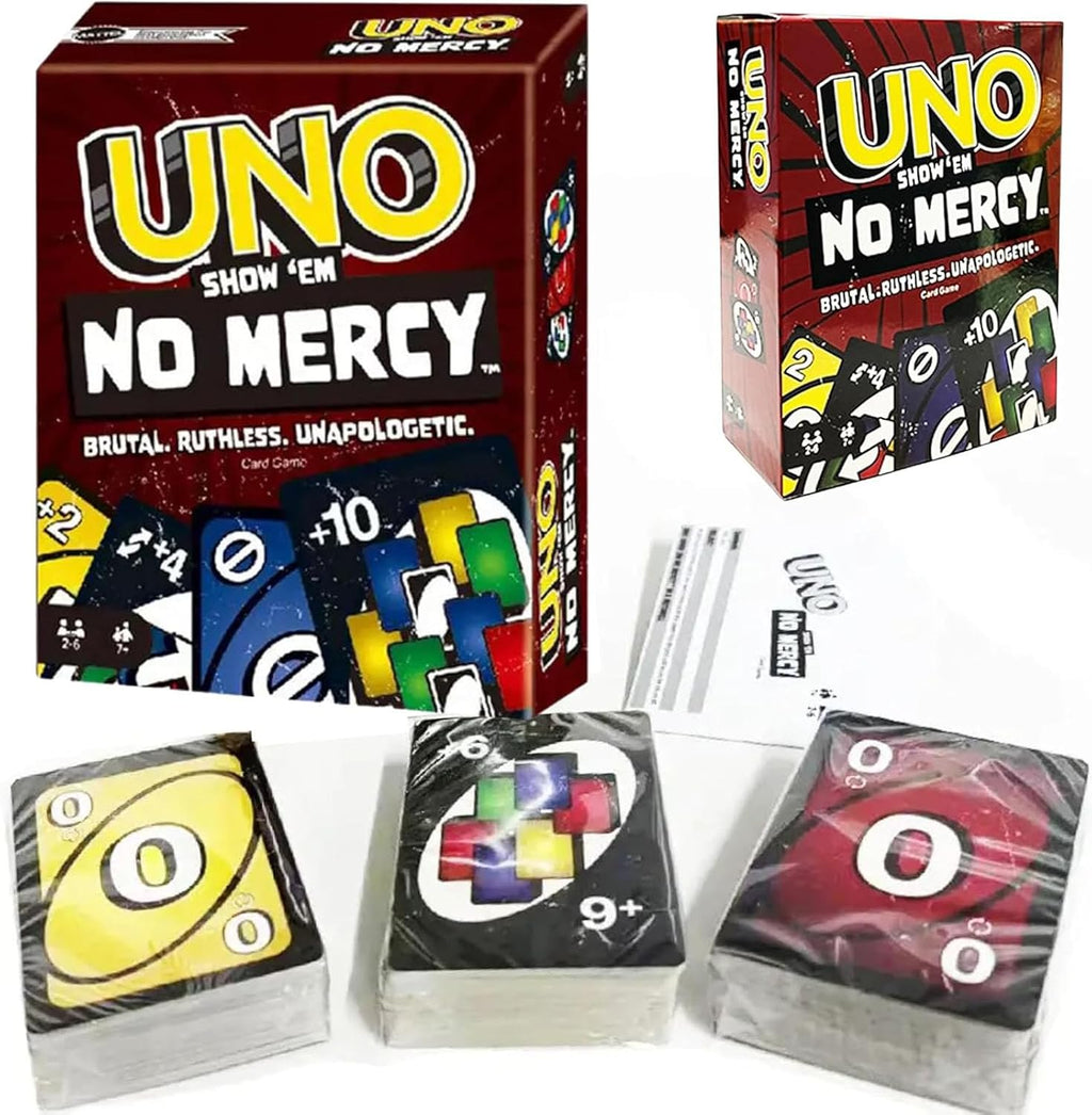 ALMEKAQUZ UNO No Mercy, 168 Cards, Family Game Night, Ages 6+