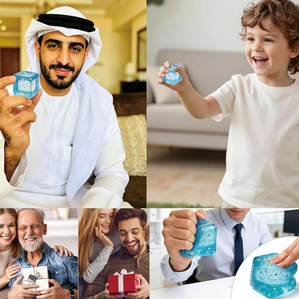 لعبة إسفنجية لطيفة للأطفال الأولاد والبنات، كرة إسفنجية، مكعب ثلج إسفنجي، ألعاب حسية بيرج لطيفة، مكعب وكرة لتخفيف التوتر والقلق، لعبة إسفنجية للبالغين (لون أزرق)