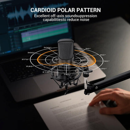 FDUCE Gaming USB Microphone for PC,RGB Condenser Computer Mic with Tripod Stand,Quick Mute,Gain Control,Cardioid Mic for Streaming, Podcast, Twitch, YouTube, PC, Computer, PS5, (M160)