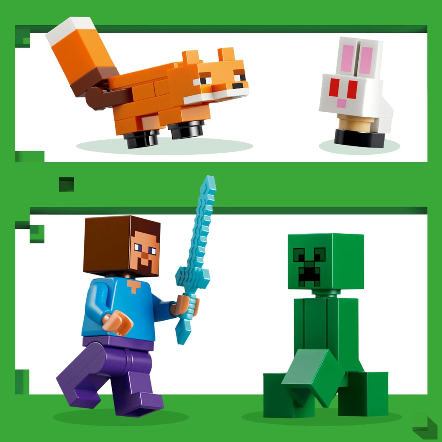 LEGO Minecraft Steve's Taiga Adventure 21583 | Building Toy, Steve Minifigure plus Creeper, Fox & Baby Bunny Figures, Gift for 6+ Year Old Boys & Girls, 79 Pieces
