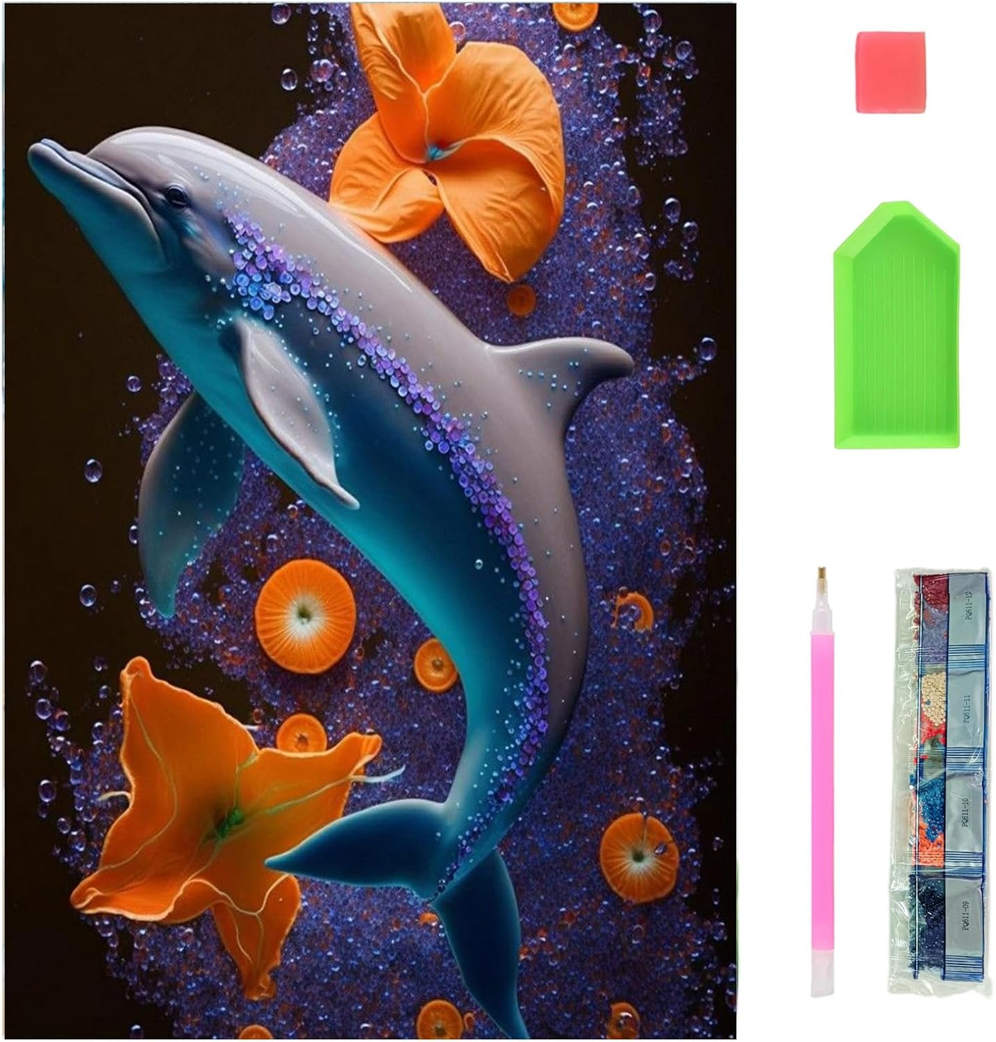 5D Diamond Painting Kit Full Drill - Flower, Diamonds Art Kits with New Upgrade Tool, DIY Diamond Art Kits for Gifts(11.8x15.7 inch)