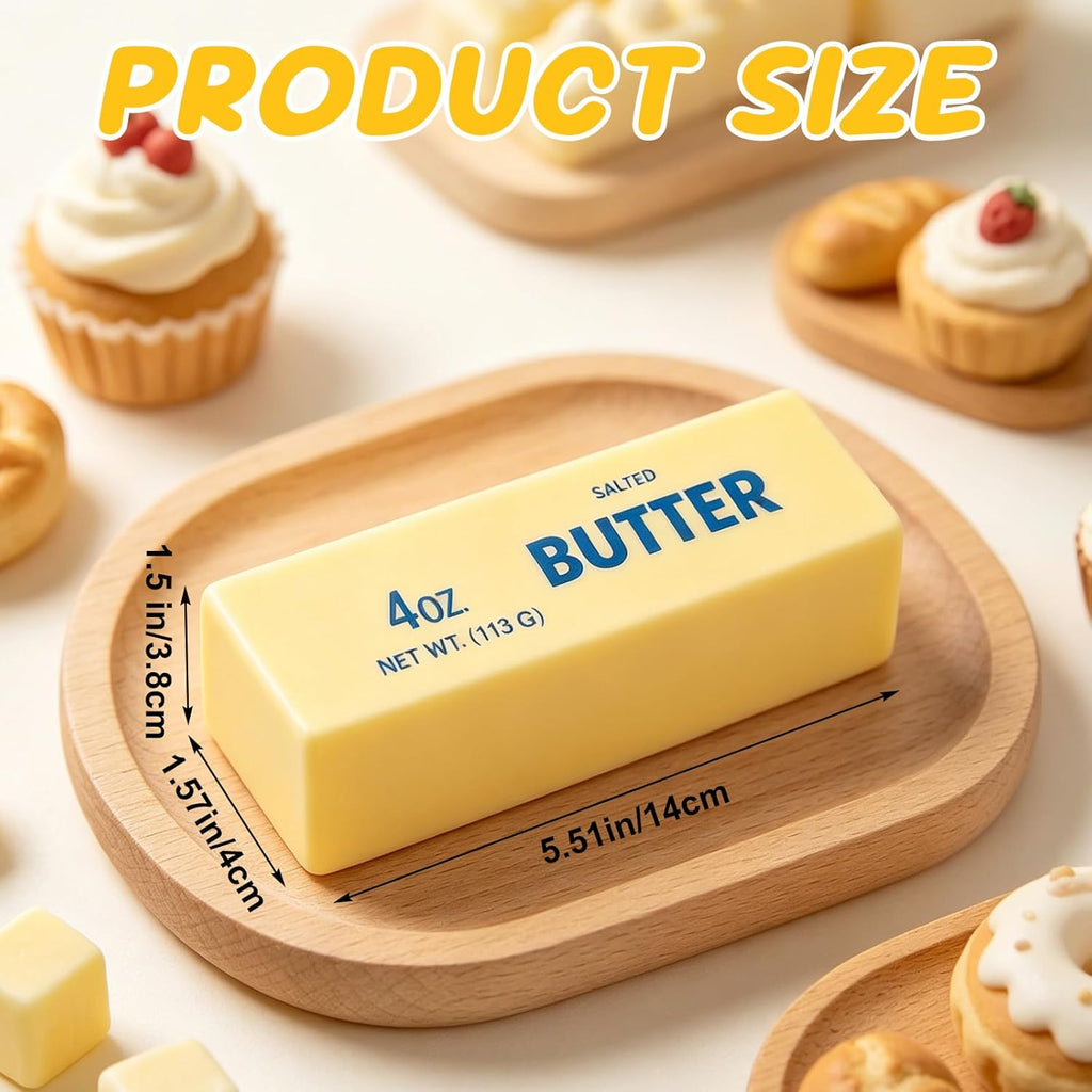 Lyreh Butter Squeeze Toy, Butter Stick Toys Slow Growth Relax PU Material for Office School Anxiety Relief and Decompression (Light Yellow)