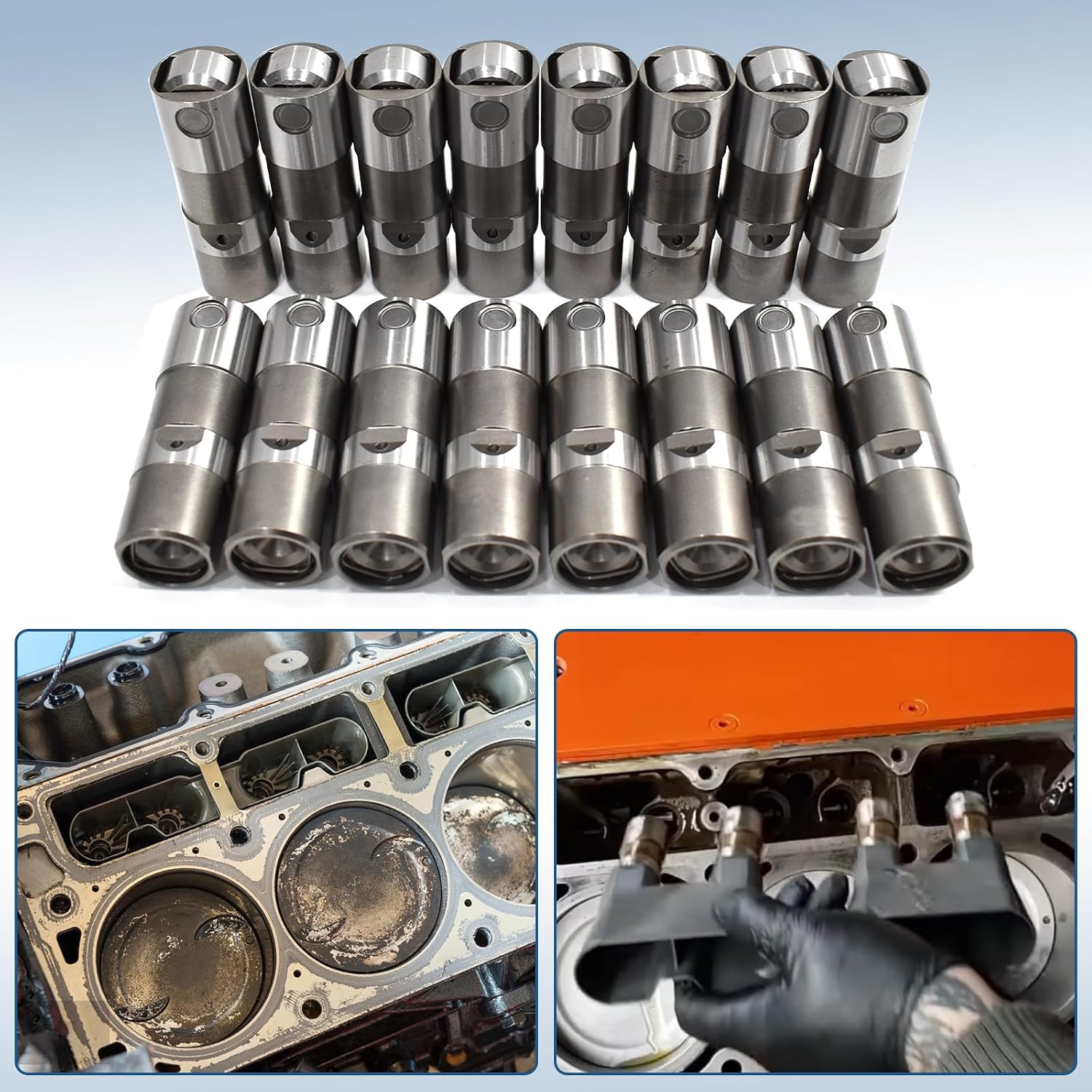 LS7 Lifters Set of 16 with Guide Trays Fit for LS1 LS2 LS3 LS6 LQ4 LQ9 LY5 LY6 LM7 4.8 5.3 5.7 6.0 6.2 Replace 12499225 17122490