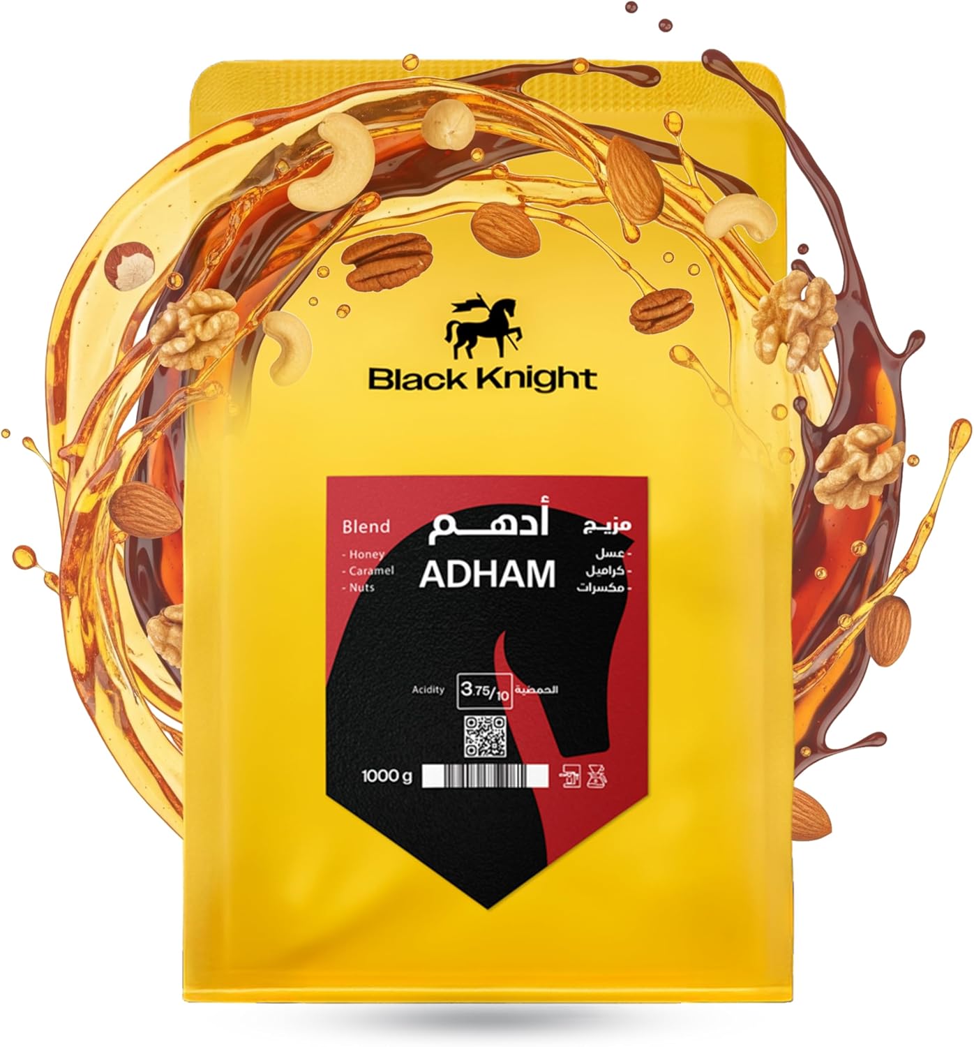 BLACK KNIGHT Coffee Beans Roasters Specialty Coffee Crop Processing for Espresso & Filter from Adham Blend - 1KG Unground Roasted Whole Beans