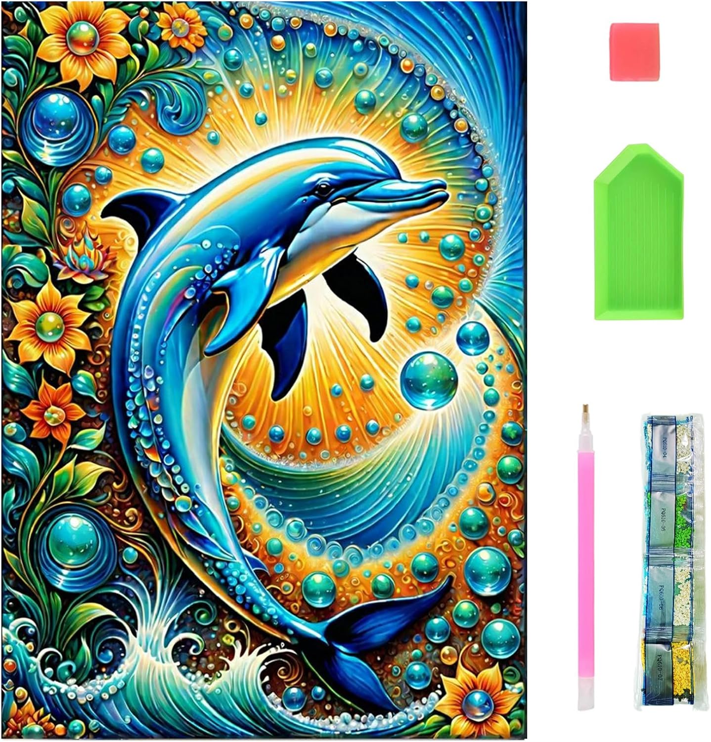 5D Diamond Painting Kit Full Drill - Flower, Diamonds Art Kits with New Upgrade Tool, DIY Diamond Art Kits for Gifts(11.8x15.7 inch)