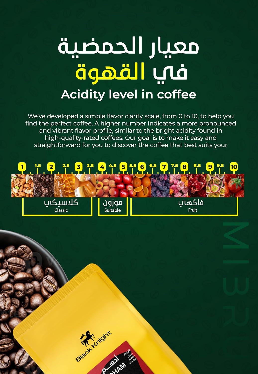 BLACK KNIGHT Coffee Beans Roasters Specialty Coffee Crop Processing for Espresso & Filter from Adham Blend - 1KG Unground Roasted Whole Beans