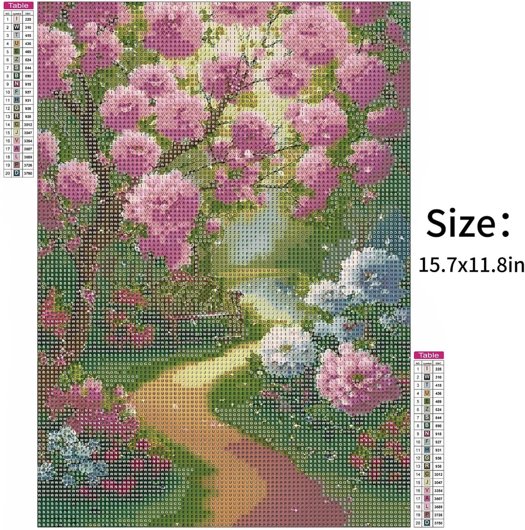 5D Diamond Painting Kit Full Drill - Flower, Diamonds Art Kits with New Upgrade Tool, DIY Diamond Art Kits for Gifts(11.8x15.7 inch)