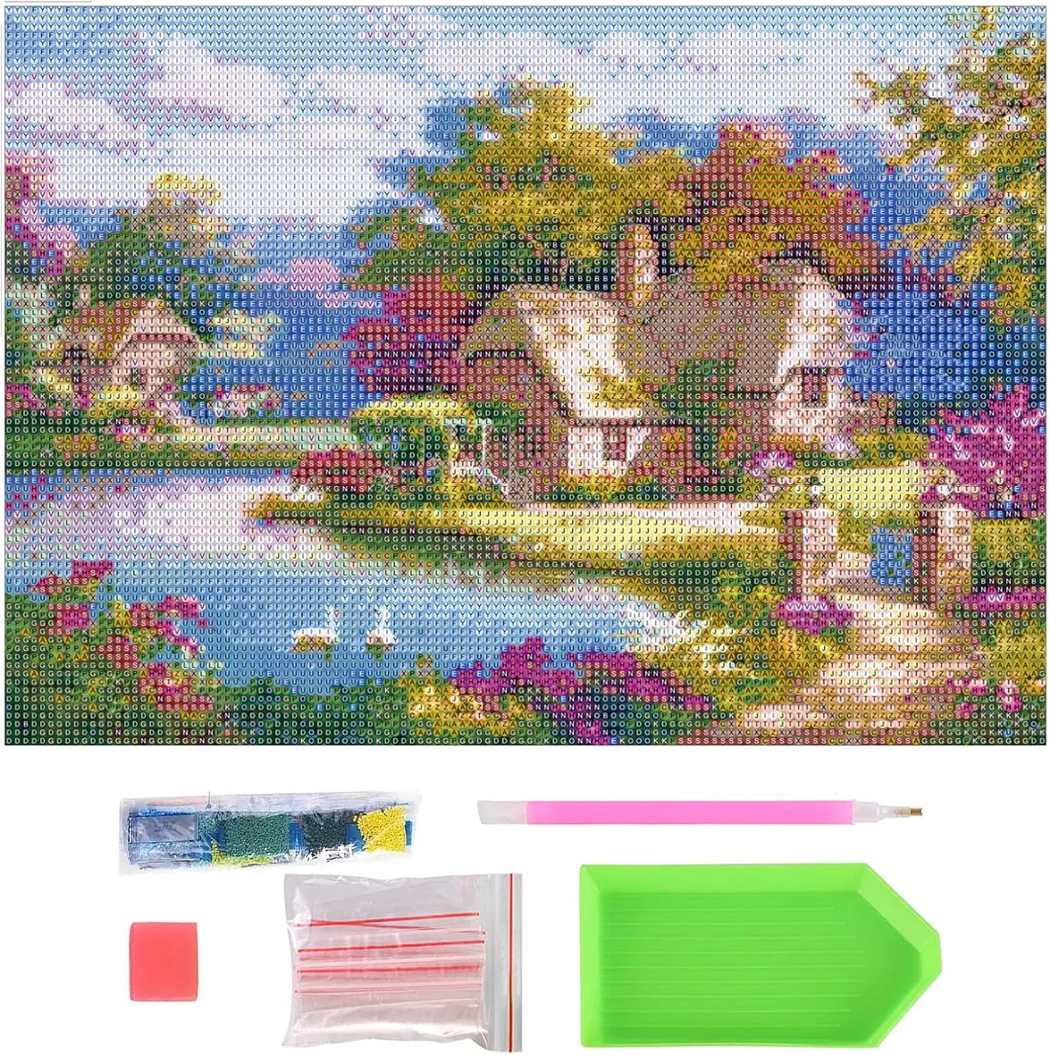 5D Diamond Painting Kit Full Drill - Flower, Diamonds Art Kits with New Upgrade Tool, DIY Diamond Art Kits for Gifts(11.8x15.7 inch)